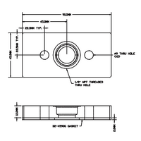 32-459012N-1SS MODULAR SOLUTIONS PNEUMATIC PLATE 45MM X 90MM WITH GASKET 1/2 NPT THREADED CENTER THRU HOLE